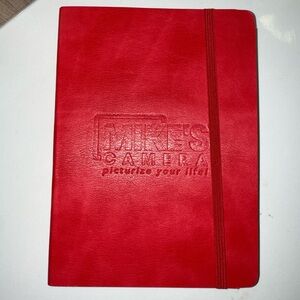 Mikes Camera Red Notebook with Elastic Closure
